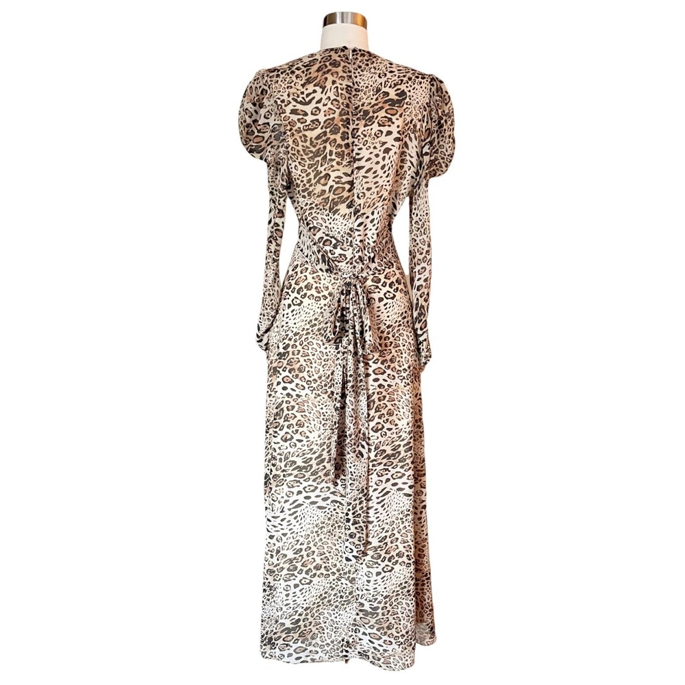 RONNY KOBO Bernadette Dress Animal Print Designer Airy Long Sleeves Maxi Medium - Picture 3 of 13